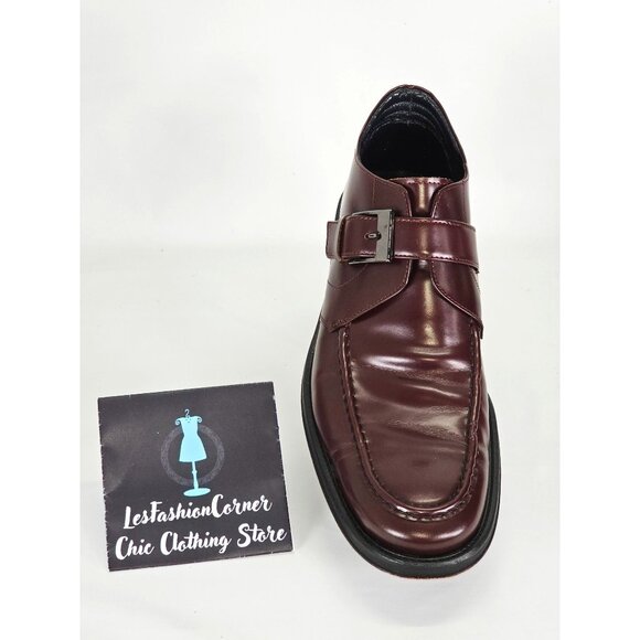 Rodolfo Zengarini Men's Burgundy Leather Monk Strap Buckle Loafers Sz 42 (9) 103 - Picture 13 of 16